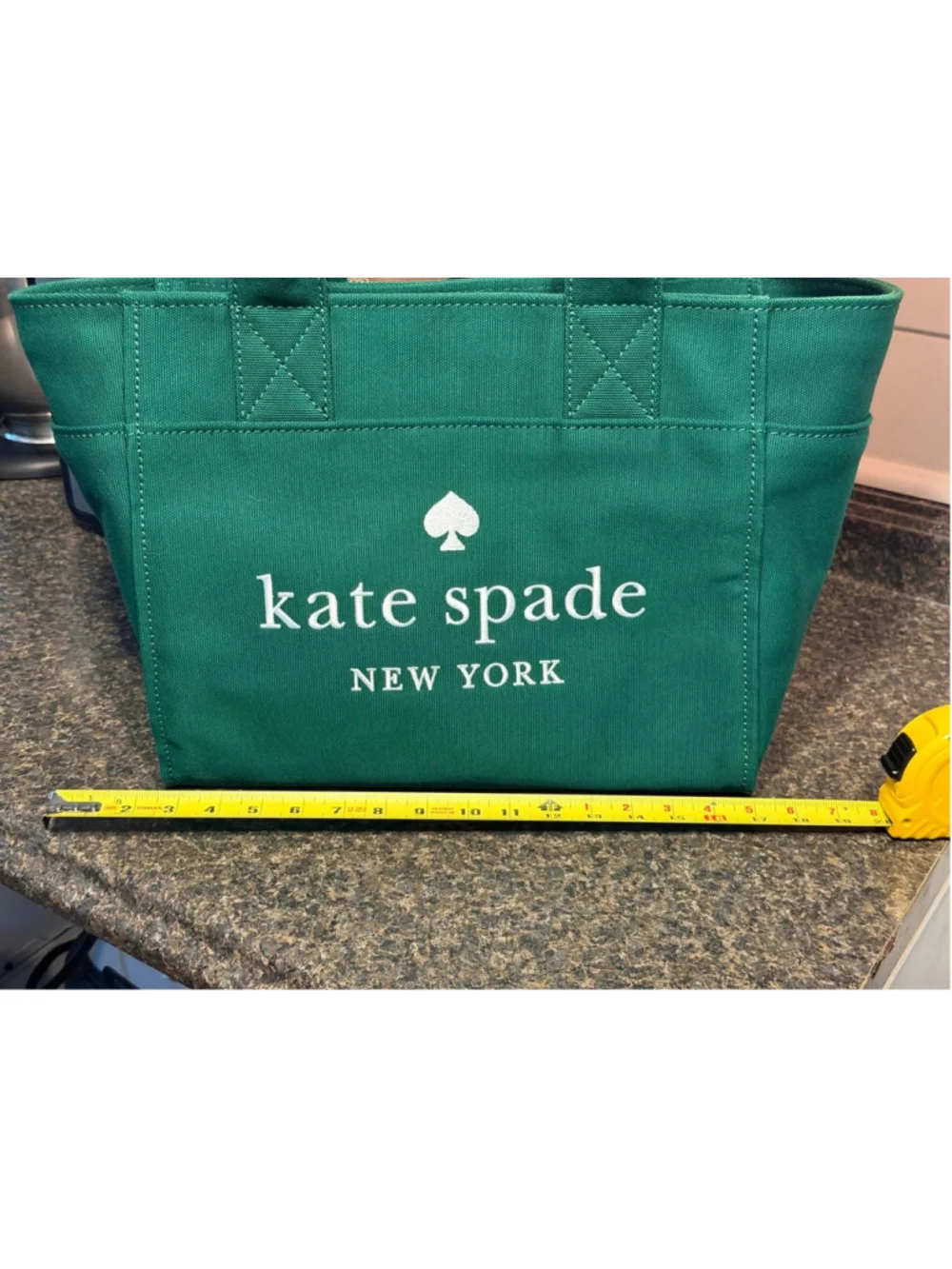 NWT Kate Spade XL Green Canvas Totebag